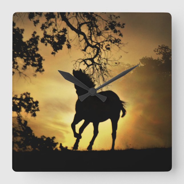 Horse Lover's Wall Clock Fyrkantig Klocka (Framsida)
