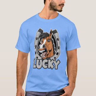 Horse Lucky Horseshoe för en Reiter Pferdebesitzer T Shirt