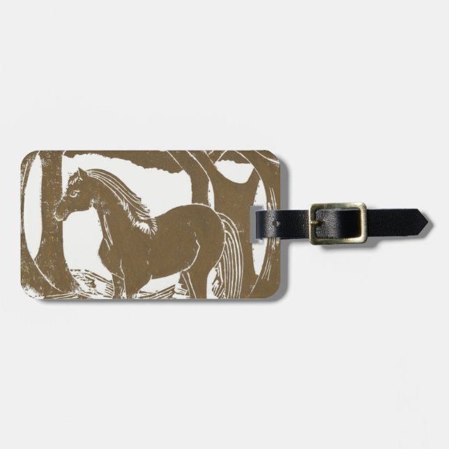 Horse Luggage Tag Bagagebricka (Horisontell Framsida)