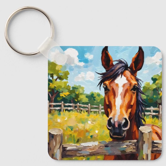 Horse Magnet Nyckelring (Framsida)