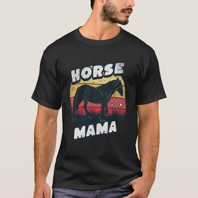 Horse Mama Cowgirl Western Horse Rider Trail Barre T Shirt (Framsida)