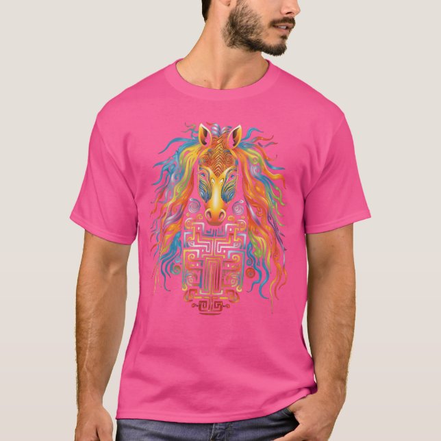 Horse Mandala Animal Colorful boy T Shirt (Framsida)
