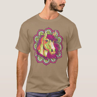 Horse Mandala Horses Älskare Gift Girl retro T Shirt