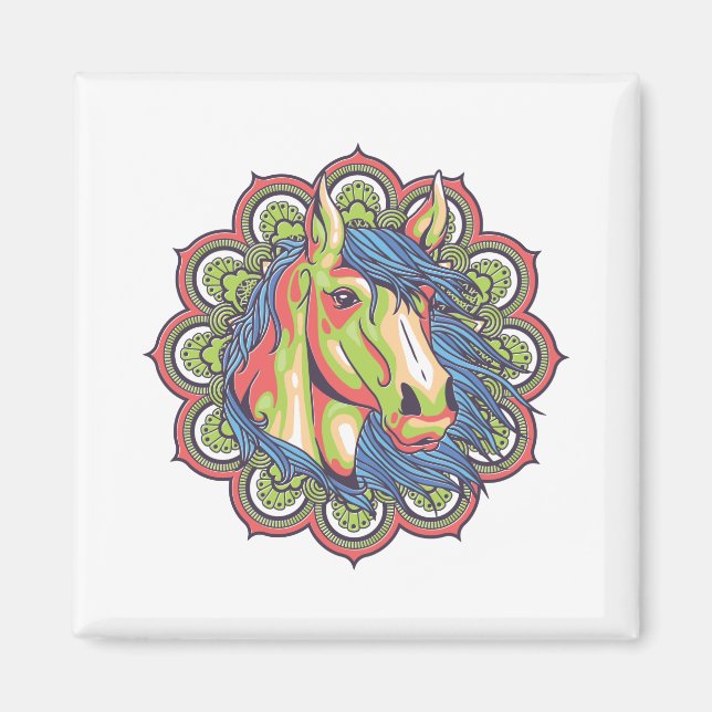 Horse Mandala Magnet (Framsidan)