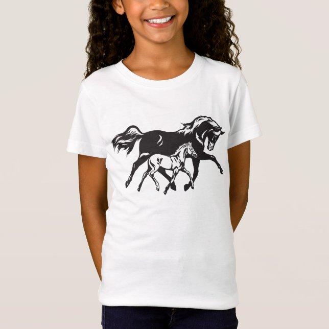 Horse Mare Colt Girls Hästhäst Cowgirl T Shirt (Framsida)