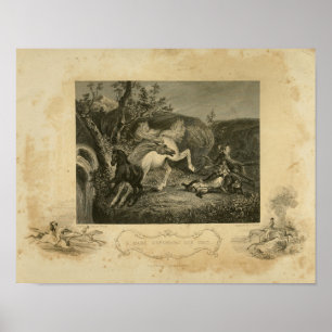Horse Mare försvarar hennes färgton Vintage Skriv  Poster