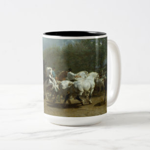 Horse Market (av Rosa Bonheur) Två-Tonad Mugg
