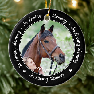 Horse Memorial Equestrian in Loving Memory Photo Julgransprydnad Keramik