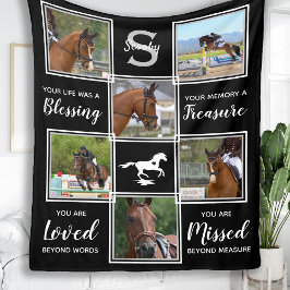 Horse Memorial Pet Loss 6 Photo Collage Fleecefilt