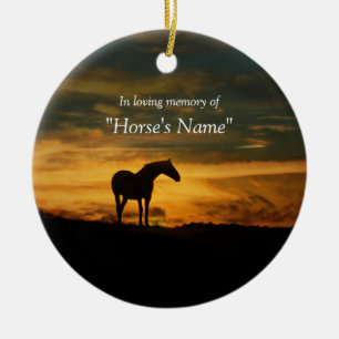 Horse Memorial Tribute Andlig Julgransprydnad Keramik