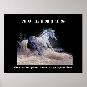 Horse Motivational Inspirational No Limote Quote Poster