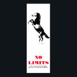 Horse Motivational No Limits Pop Art Black White Poster<br><div class="desc">Citat på Poster: Säg aldrig,  för begränsningar,  som rädsla,  är ofta bara en illusion.</div>