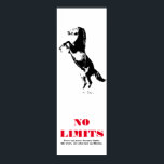 Horse Motivational No Limits Pop Art Black White Poster<br><div class="desc">Citat på Poster: Säg aldrig,  för begränsningar,  som rädsla,  är ofta bara en illusion.</div>