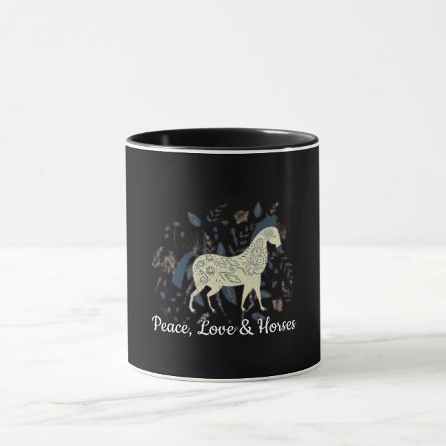 Horse Mug – Run Free, Live Wild Design Mugg (Center)