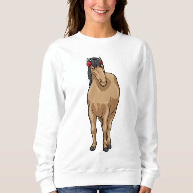 Horse Music Headphone T Shirt (Framsida)