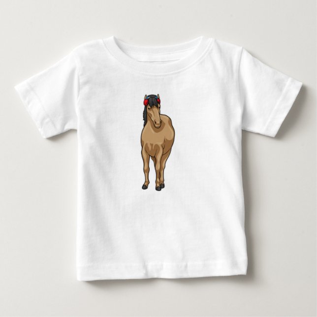 Horse Music Headphone T Shirt (Framsida)