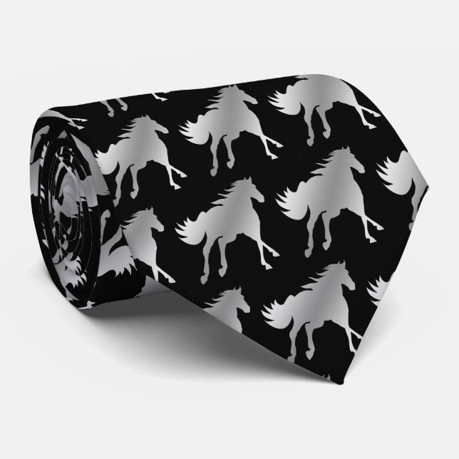 Horse Mustang Team Mascot Football Necktie Slips (Rullad)