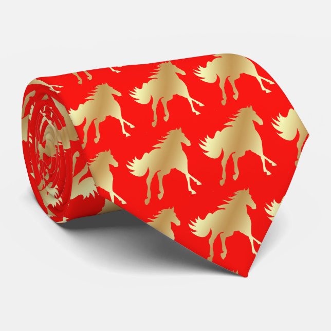 Horse Mustang Team Mascot Football Necktie Slips (Rullad)