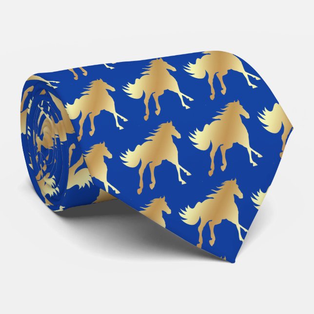 Horse Mustang Team Mascot Football Necktie Slips (Rullad)