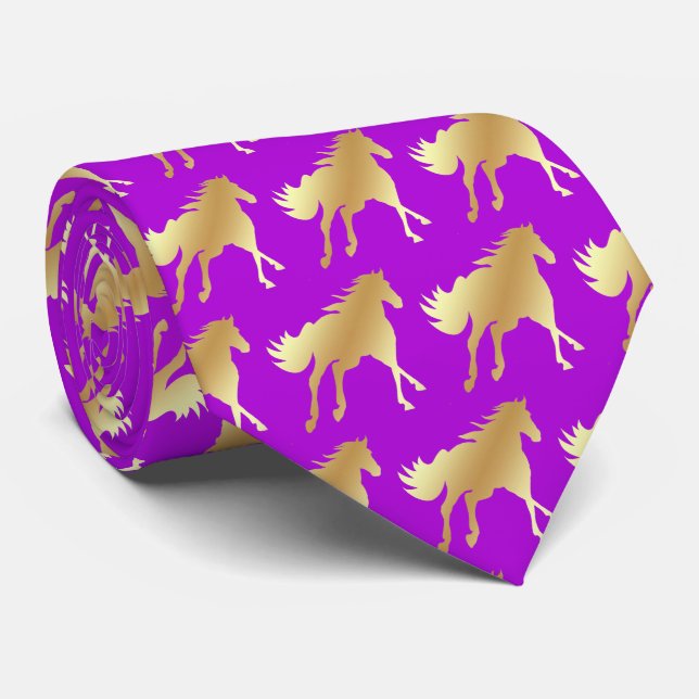 Horse Mustang Team Mascot Football Necktie Slips (Rullad)