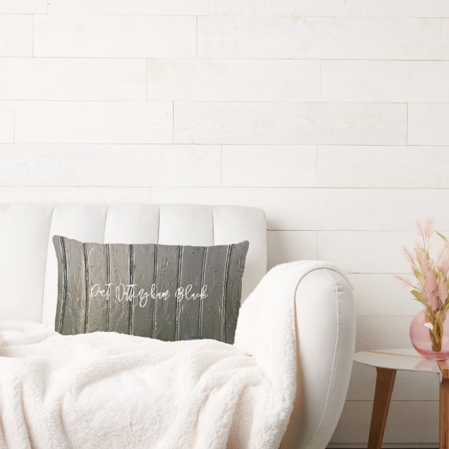 HORSE NAMN Black Barn Door Photo Art Equestrian Lumbarkudde (Soffa)