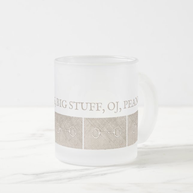 HORSE NAMN Equestrian Bits Barn Farmhouse Tan Frostad Glasmugg (Framsida höger)