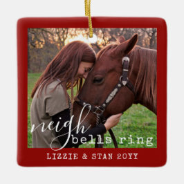 Horse Neigh Klockor Ring Personlig Photo Julgransprydnad Keramik