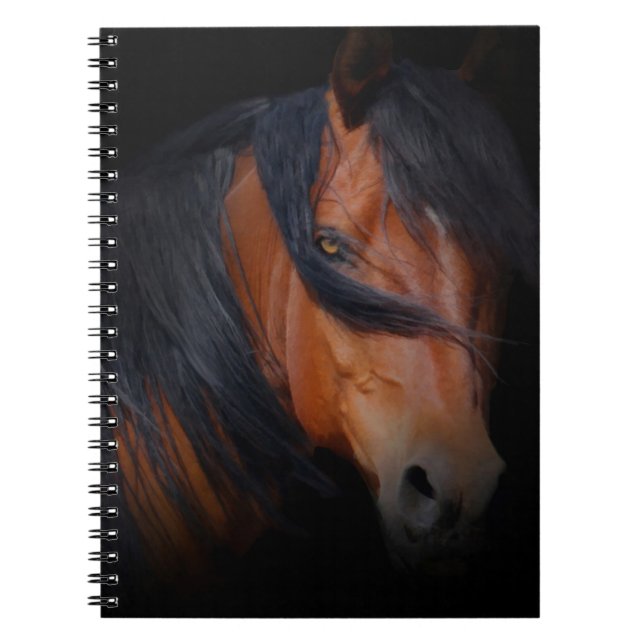 Horse Notebook, vackert Arabian Bay Horse Head Anteckningsbok (Framsidan)