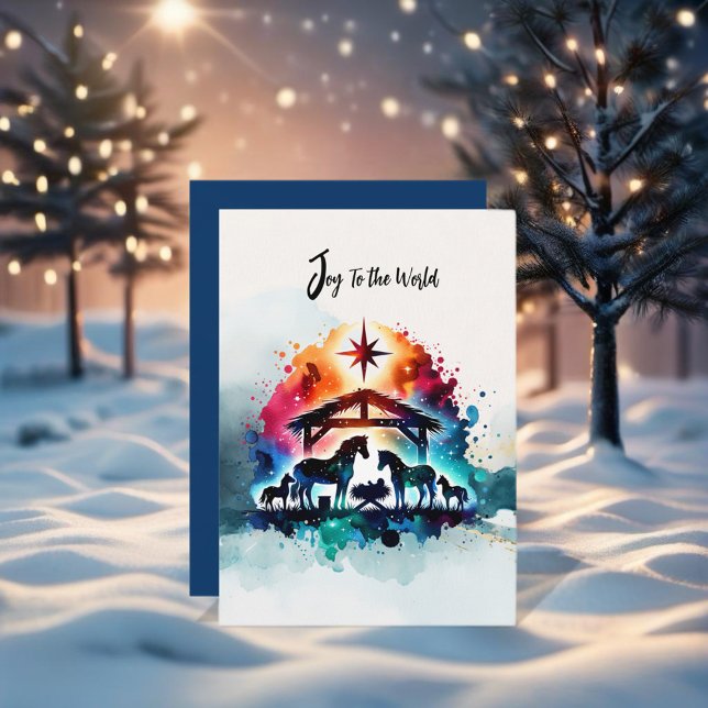 Horse Ntivity jul Inbjudningar (Enjoy this Beautiful Christmas Horse design! Personalize with your favorite Horse Girl!
)
