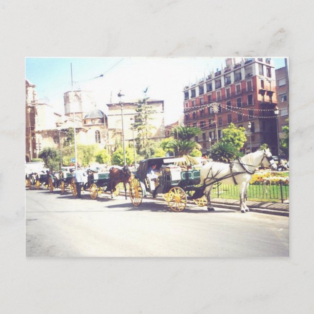 Horse och Carraige Valencia Spanien Vykort (Framsida)