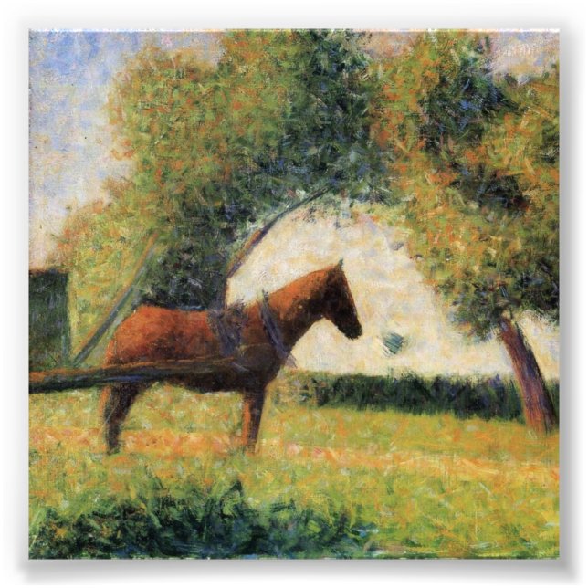 Horse och Cart av Georges Seurat Fototryck (Framsidan)