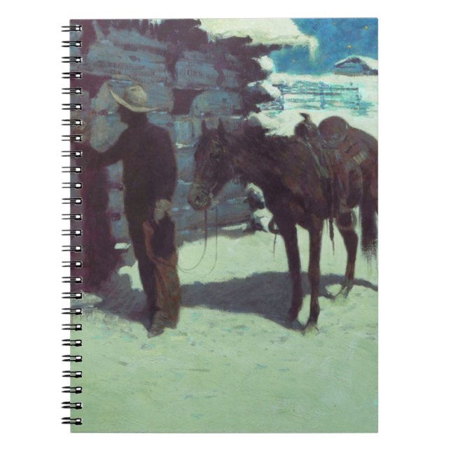 Horse och Cowboy Winter Snö Anteckningsbok (Framsidan)