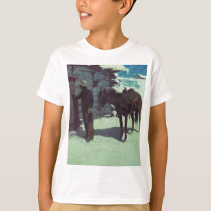 Horse och Cowboy Winter Snö T Shirt