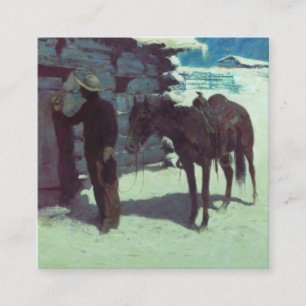 Horse och Cowboy Winter Snö Tilläggskort