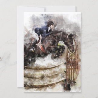 Horse och Jockey Jumping Inbjudningar
