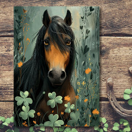 Horse och Klöver St. Patrick's Day Kort