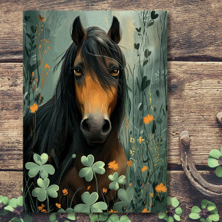 Horse och Klöver St. Patrick's Day Kort