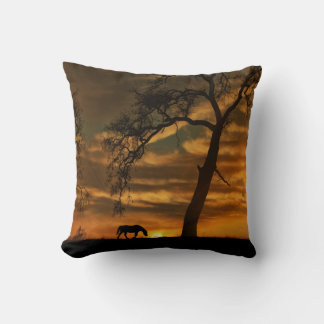 Horse och Oak Träd Southwest Pillow Kudde