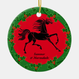 Horse och Rider Personlig Julafton Julgransprydnad Keramik