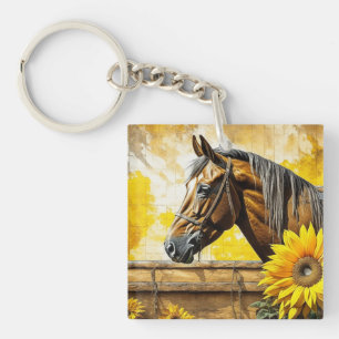 Horse och Solrosjölig AI Art Personlig