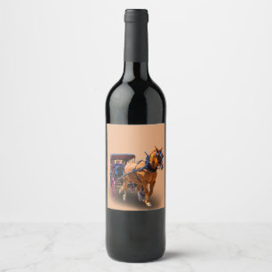 HORSE OCH TRANSPORT VINFLASKA ETIKETT