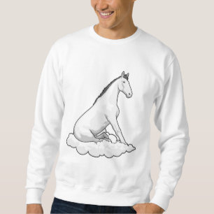 Horse on Cloud Lång Ärmad Tröja