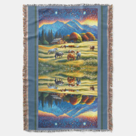 Horse on Farm Wildflower Meadow Filt