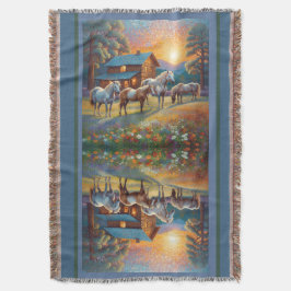 Horse on Farm Wildflower Meadow Filt