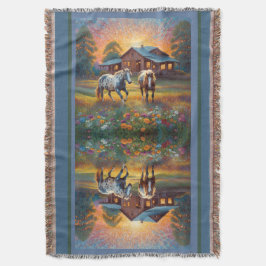 Horse on Farm Wildflower Meadow Filt