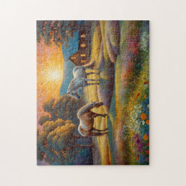 Horse on Farm Wildflower Meadow Pussel