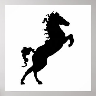 Horse On Hind Ben Silhouette Poster