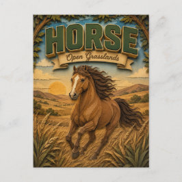 Horse Open Grasslands POPCUT Vykort