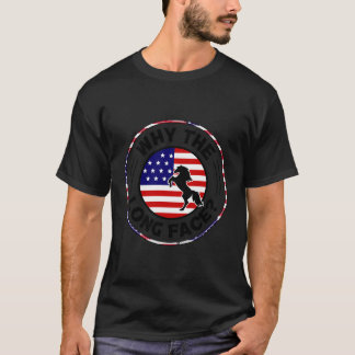 Horse Owner Älskare Jockey Quote I Proud USA flagg T Shirt