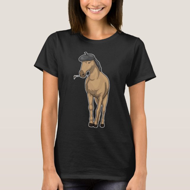 Horse Painter Paint-pensel T Shirt (Framsida)